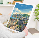 Montreal Canada Travel Print, Montreal Skyline Wall Art, Old Montreal Poster, Mount Royal Illustration, Quebec City Travel Decor