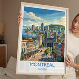 Montreal Canada Travel Poster, Montreal Skyline Wall Art, Old Montreal Print, Mount Royal Illustration, Quebec City Travel Decor