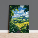 Malvern Hills Travel Print Wall Art, Malvern Hills Travel Poster, English Countryside Art Gift, Wall Art Print NQ Media Designs