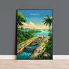 Panama Travel Poster, Panama Canal Wall Art, Panama City Skyline Print, Canal & Rainforest Poster, Central America Travel Poster