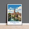 Strasbourg Print, Petite France Wall Art with Border, Alsace Poster, France Travel Print, Strasbourg Gift Print