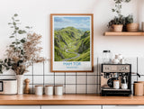 Mam Tor Travel Poster, Peak District Wall Art, Derbyshire Landscape Print, Great Ridge Illustration, UK Nature Decor, Peak District Gift NQ Media Designs