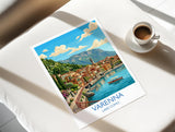 Varenna Lake Como Print, Italian Lakes Wall Art with Border, Lombardy Poster, Italy Travel Print, Varenna Gift