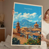 Palermo Poster, Travel Print of Palermo, Italy Poster, PalermoGift, Sicily Coast Art, Italy Art Travel Gift NQ Media Designs