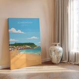 Scarborough Beach Travel Print, Travel Poster of Scarborough, North Yorkshire Gift, England, Scarborough Gift, Wall Art Print NQ Media Designs