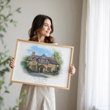 Personalised Watercolour House Portrait, Home Portrait, House Warming Gift, New Home Gift, First Home, Digital Wall Art Watercolour Decor NQ Media Designs