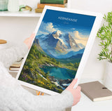 Kebnekaise Sweden Travel Print, Swedish Lapland Mountain Wall Art, Kebnekaise Poster, Scandinavian Landscape, Nordic Travel Poster