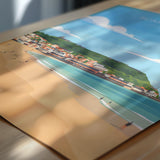 Scarborough Beach Travel Print, Travel Poster of Scarborough, North Yorkshire Gift, England, Scarborough Gift, Wall Art Print NQ Media Designs