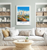 Sao Paulo Travel Print, Travel Poster of Sao Paulo, Brazil City Poster, Sao Paulo Wall Art Lovers Gift, Brazil Art Gift NQ Media Designs