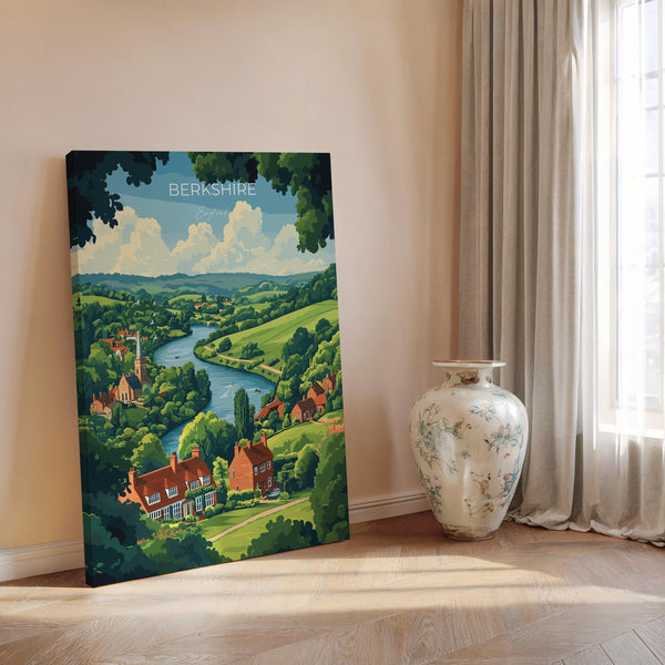 Berkshire Travel Print Wall Art, Berkshire Travel Poster, English Countryside Art Gift, Wall Art Print