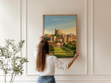 Windsor Castle Poster, Berkshire Wall Art, Royal Castle Print, English Travel Poster, Windsor Gift