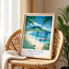 Mauritius Travel Print, Travel Poster of Mauritius, Indian Ocean Island Art, Mauritius Wall Art Gift,