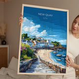 New Quay Travel Print Wall Art, New Quay Travel Poster, Wales, Ceredigion Welsh Art Gift, Wall Art Print NQ Media Designs