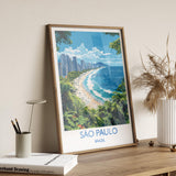 Sao Paulo Travel Print, Travel Poster of Sao Paulo, Brazil City Poster, Sao Paulo Wall Art Lovers Gift, Brazil Art Gift NQ Media Designs