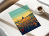 Glastonbury Travel Poster, Travel Print of Glastonbury, Somerset, England, Glastonbury Art, Festival Art Gift, Somerset Wall Art Print