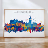 Edinburgh Travel Poster Skyline Wall Art Landscape, Travel Print of Edinburgh, Edinburgh Art Lovers Gift,Scotland Horizontal Art Gift NQ Media Designs