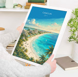 Cancun Mexico Poster, Beach Wall Art, Caribbean Print, Mexico Travel Poster, Cancun Gift