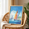 Cowes Travel Poster Wall Art, Travel Print of Cowes, Cowes Art Lovers Gift, Sailing Art, Isle of Wight Gift,