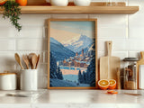 St Moritz Wall Art Travel Poster, Travel Print of St Moritz, Ski Poster, Switzerland Alps Art Travel Lovers Gift NQ Media Designs