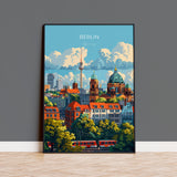 Berlin Travel Poster Wall Art, Travel Print of Berlin, Berlin Art Lovers Gift, Germany Art Gift NQ Media Designs