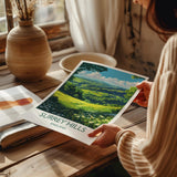 Surrey Hills Travel Poster Wall Art, Surrey Hills Travel Print, English Countryside Art Gift, Wall Art Print NQ Media Designs