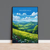 Malvern Hills Travel Print Wall Art, Malvern Hills Travel Poster, English Countryside Art Gift, Wall Art Print