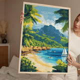Mo'orea Travel Print Wall Art, Travel Poster of Mo'orea, French Polynesia, South Pacific Islands Art Lovers Gift NQ Media Designs
