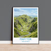 Mam Tor Travel Poster, Peak District Wall Art, Derbyshire Landscape Print, Great Ridge Illustration, UK Nature Decor, Peak District Gift NQ Media Designs