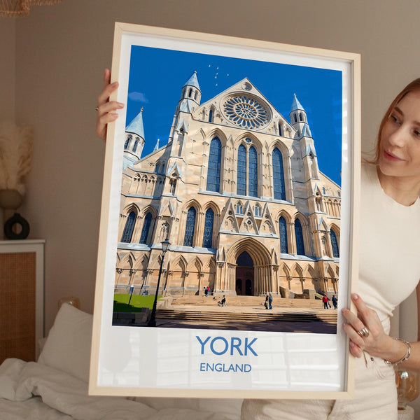 York Travel Poster Wall Art, City of York Travel Print, English Cities Art Gift, Wall Art Print