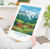 Chamonix Travel Print Wall ArtTravel Poster of Chamonix, French Alps Summer Art Lovers Gift, Wall Art Print NQ Media Designs