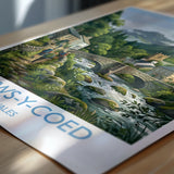 Betws-y-Coed Wales Travel Poster, Pont-y-Pair Bridge Wall Art, Snowdonia Print, Welsh Village & River, North Wales Travel Poster