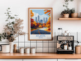 Atlanta Travel Print, Travel Poster of Atlanta, Georgia, Atlanta City Art Lovers Gift, USA Gift, Wall Art Print NQ Media Designs