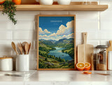 Grasmere Poster, Lake District Wall Art, Cumbria Print, England Travel Poster, Grasmere Gift