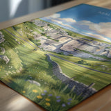 Malham Cove Poster, Yorkshire Dales Wall Art, North Yorkshire Print, England Travel Poster, Malham Gift