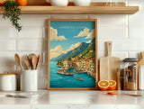 Limone sul Garda Travel Poster | Lemon Houses, Italy Wall Art