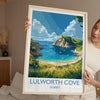 Lulworth Cove Travel Print, Travel Poster of Lulworth Cove, England, Dorset Coast Art, Dorset Gift, Wall Art Print