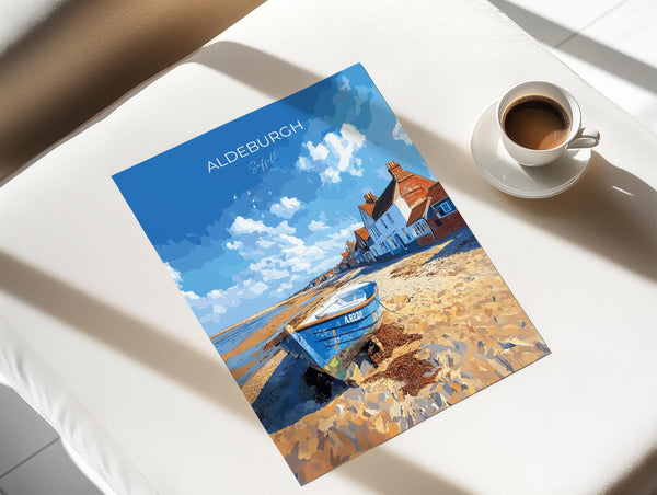 Aldeburgh Travel Poster, Travel Print of Aldeburgh, Aldeburgh Art Lovers Gift, Suffolk Coast Wall Art