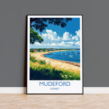 Mudeford Travel Print, Travel Poster of Mudeford, England, Mudeford Beach Christchurch, Dorset Coast Art, Dorset Gift, Wall Art Print NQ Media Designs