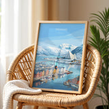 Tromsø Norway Poster, Northern Lights Wall Art, Arctic Cathedral Print, Norway Travel Poster, Tromsø Gift