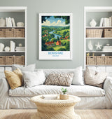 Berkshire Travel Poster Wall Art, Berkshire Travel Print, English Countryside Art Gift, Wall Art Print NQ Media Designs