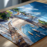 New Quay Travel Print Wall Art, New Quay Travel Poster, Wales, Ceredigion Welsh Art Gift, Wall Art Print NQ Media Designs