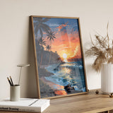 Barbados Travel Poster, Travel Print of Barbados, Caribbean Sunset, Barbados Art Lovers Gift, Caribbean Gift, Wall Art Print NQ Media Designs