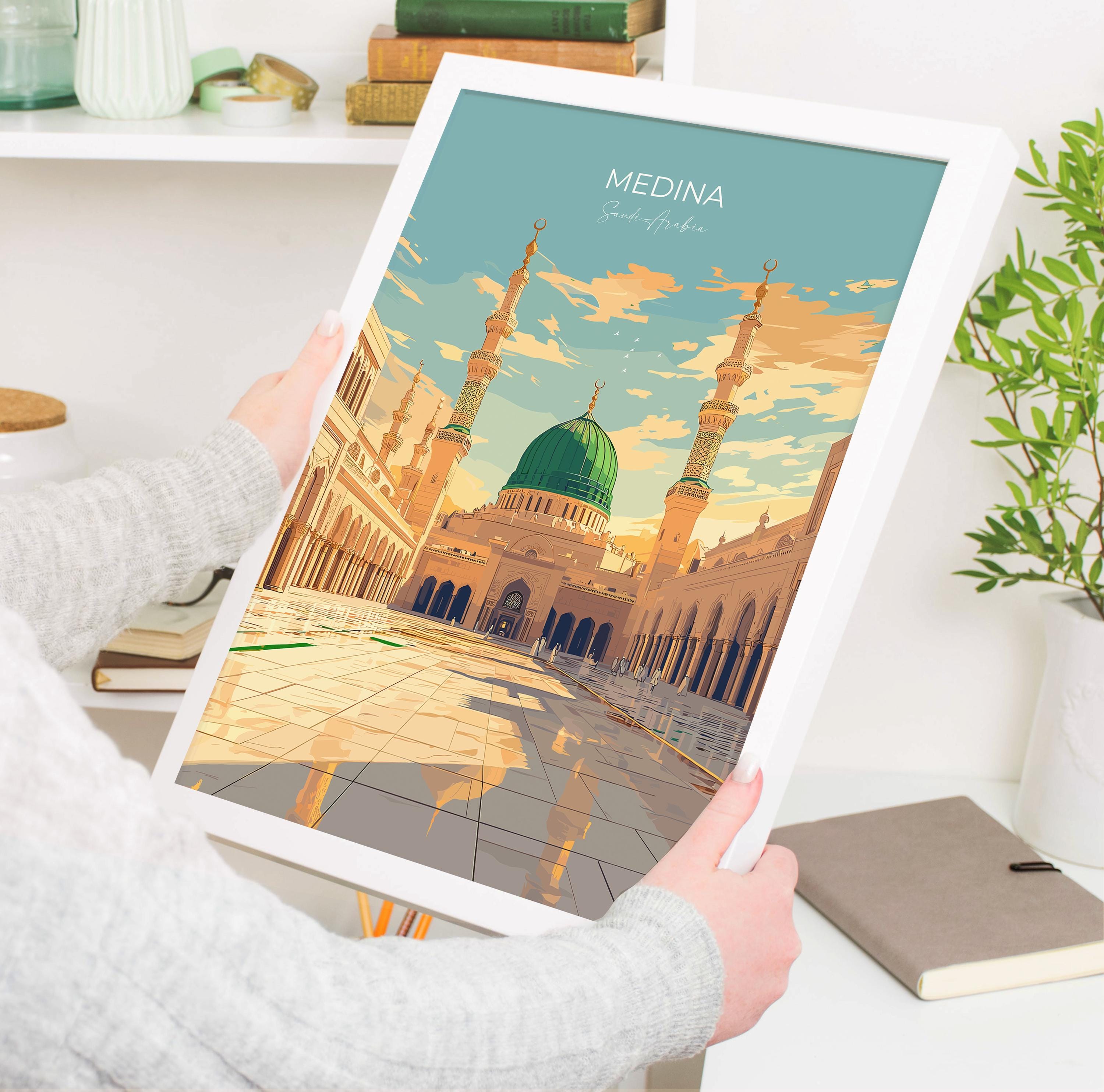 Medina Print Wall Art, Medina Travel Poster, Saudi Arabia Wall Art Gift, Medina Art Lovers Gift, Travel Wall Decor NQ Media Designs