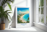Cancun Mexico Print, Beach Wall Art with Border, Caribbean Poster, Mexico Travel Print, Cancun Gift Print
