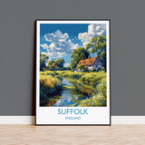 Suffolk Print Wall Art, Travel Poster of Suffolk, England, Suffolk Art Lovers Gift, England Wall Art Print NQ Media Designs