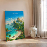 Langkawi Malaysia Travel Print, Tropical Island Wall Art, Langkawi Beach Poster, Malaysia Travel Poster, Asian Paradise Illustration