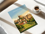 Windsor Castle Poster, Berkshire Wall Art, Royal Castle Print, English Travel Poster, Windsor Gift