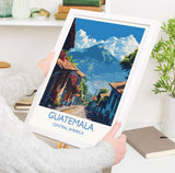 Guatemala Travel Print, Travel Poster of Guatemala, Central America Poster, Guatemala Wall Art Lovers Gift NQ Media Designs