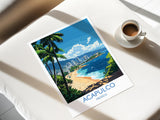 Acapulco Travel Print Wall Art, Poster of Acapulco, Mexico Coast Art Gift, Mexico Cities Art, NQ Media Designs