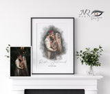 Personalised Watercolour style Wedding Portrait - Wedding Gift - Anniversary Gift -Mr Mrs - Happy couple - Digital Art - Venue Watercolor NQ Media Designs